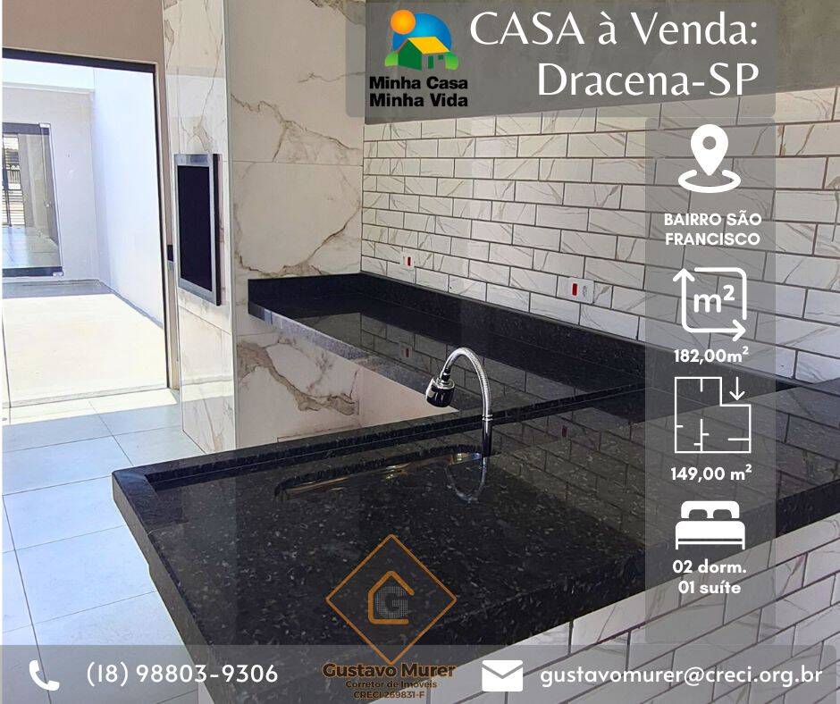 #1039 - Casa para Venda em Dracena - SP