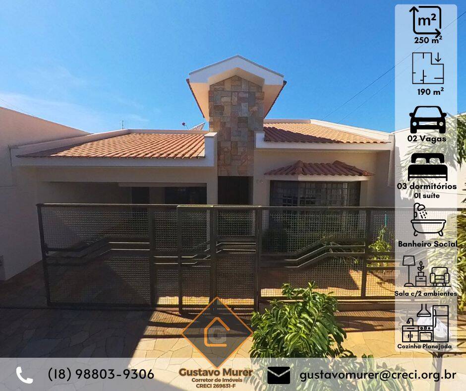 #1058 - Casa para Venda em Dracena - SP