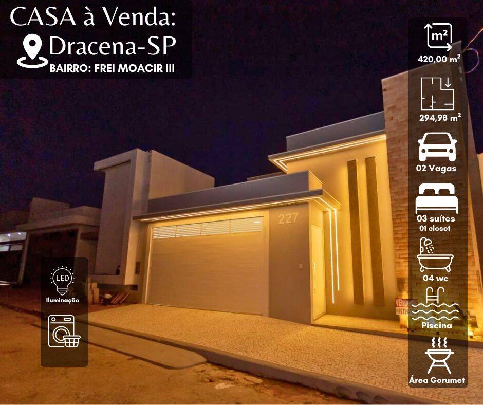 #1066 - Casa para Venda em Dracena - SP