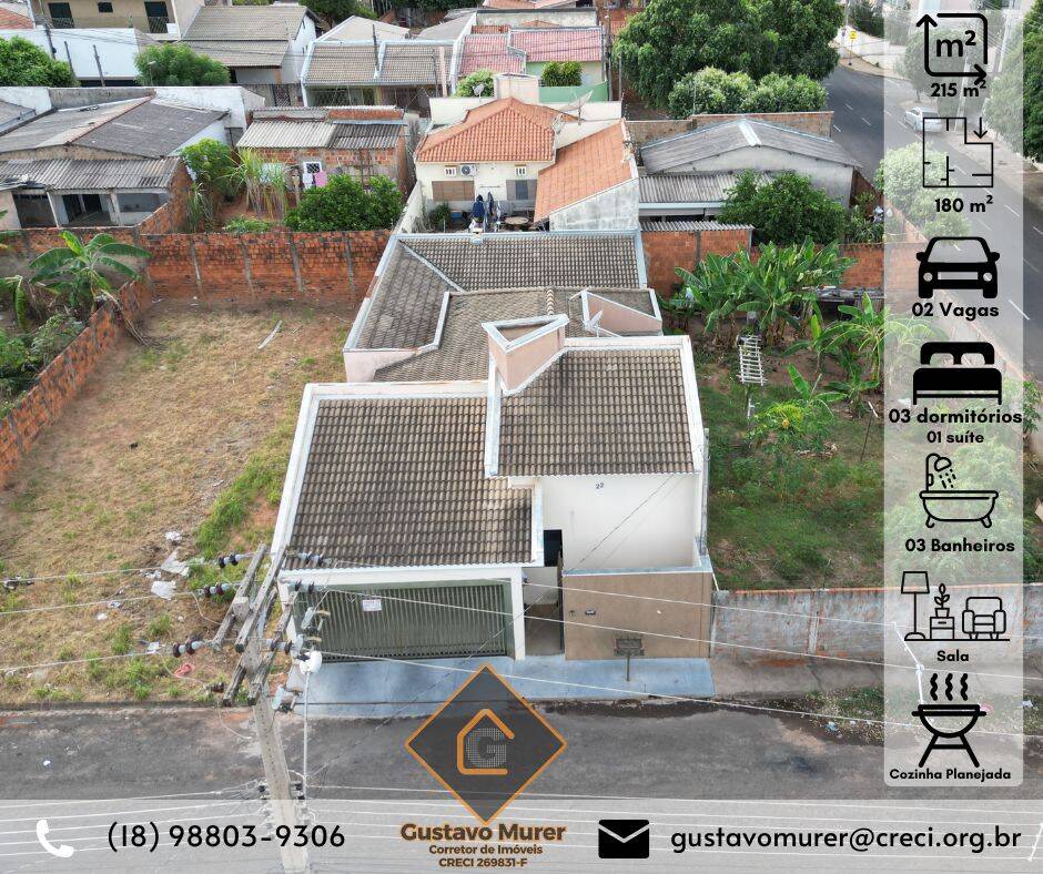 #1064 - Casa para Venda em Dracena - SP