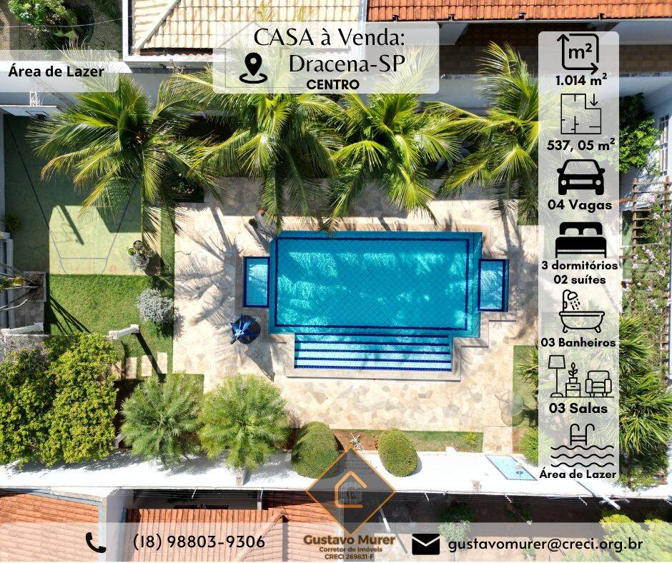 #1082 - Casa para Venda em Dracena - SP