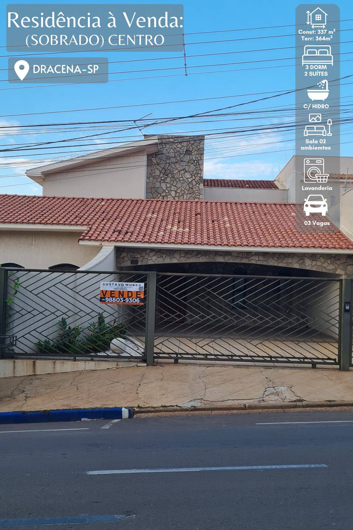 #1121 - Casa para Venda em Dracena - SP
