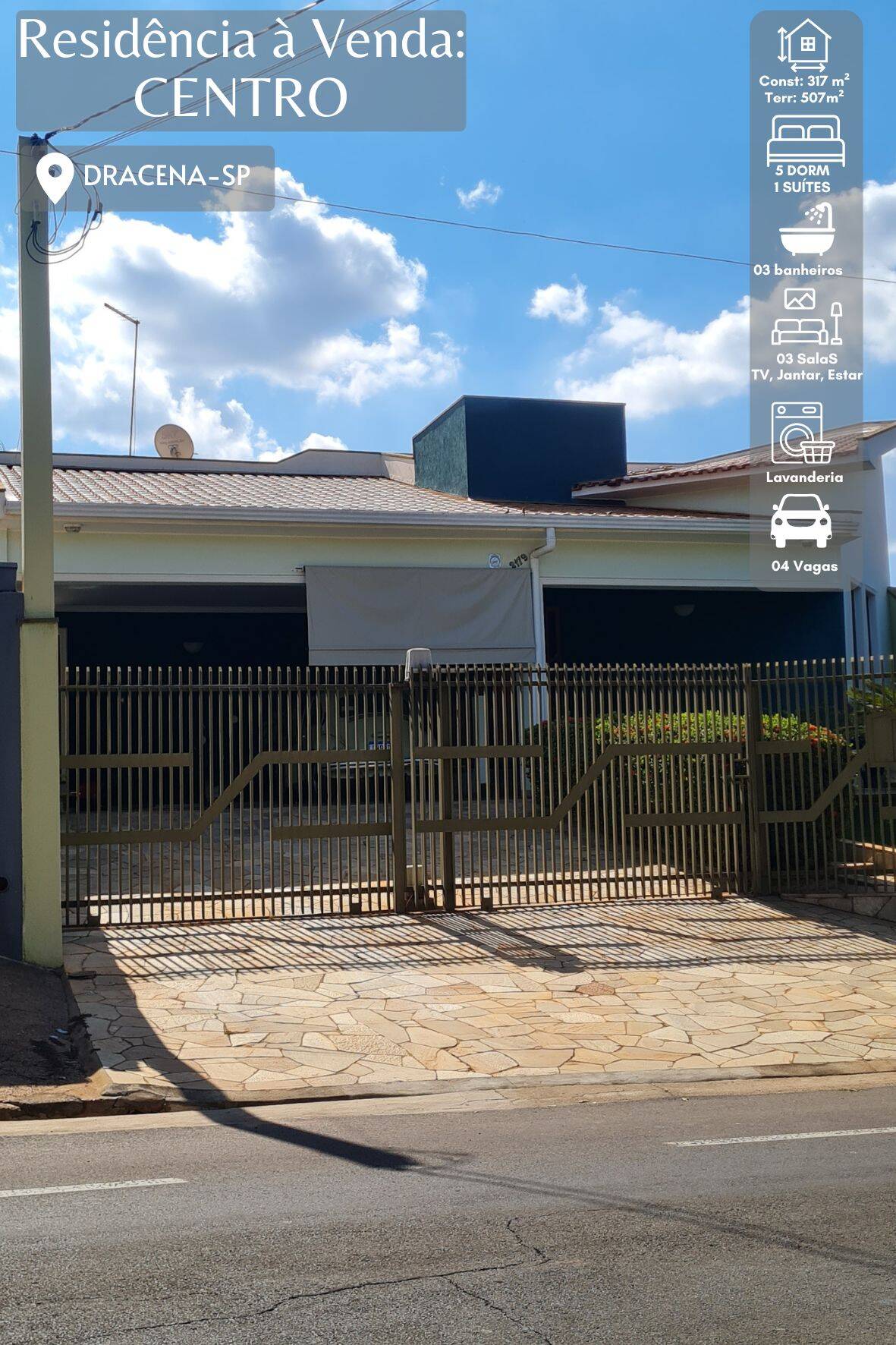 #1122 - Casa para Venda em Dracena - SP