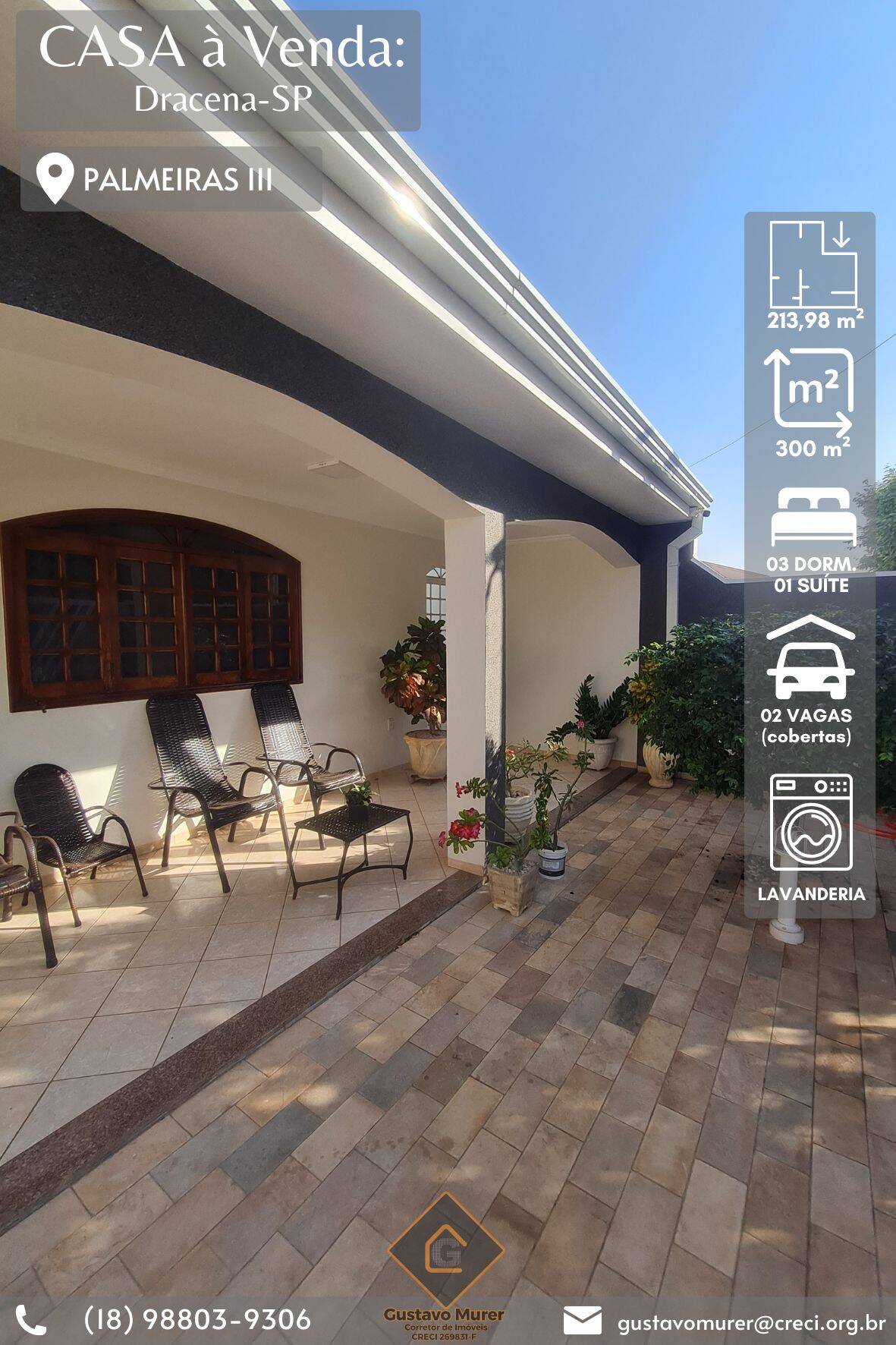 #1188 - Casa para Venda em Dracena - SP